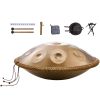 Handpan Drum, 22 in & 9 Notes, D Minor Hand Drum, Hand Pan Drum Instrument with Mallets, 440Hz Handpan Stand & Carry Bag, Steel Healing Sound Drum