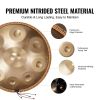 Handpan Drum, 22 in & 9 Notes, D Minor Hand Drum, Hand Pan Drum Instrument with Mallets, 440Hz Handpan Stand & Carry Bag, Steel Healing Sound Drum
