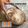 Handpan Drum, 22 in & 9 Notes, D Minor Hand Drum, Hand Pan Drum Instrument with Mallets, 440Hz Handpan Stand & Carry Bag, Steel Healing Sound Drum