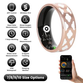 Size7/8/9/10 Options -- 1Pc Smart Ring Health Tracker Fitness/Sleep/Stress/HRV Tracker with Charging Case Magnetic Charging Cable for Women & Men Comp (size: Cloud_8)